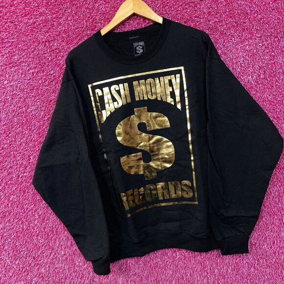 Cash Money Records Gold Foil Logo Crewneck Sweater Large - Picture 3 of 4